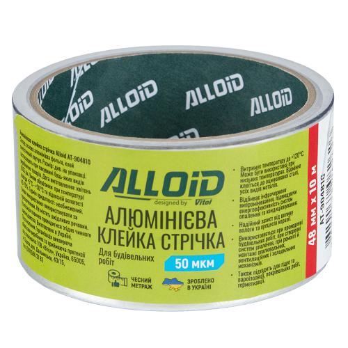 Скотч алюмінієвий 48мм х 10м, 50мкм Alloid - Vitol Скотч алюмінієвий 48мм х 10м, 50мкм Alloid