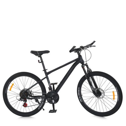 Велосипед 26д. MTB 2605-1 (1шт) SKD75,сталева рама,рама 16",SUNRUN 24SP,подвійн.обода,диск.гальма,підніжка,чорний мат - Vitol Велосипед 26д. MTB 2605-1 (1шт) SKD75,сталева рама,рама 16",SUNRUN 24SP,подвійн.обода,диск.гальма,підніжка,чорний мат