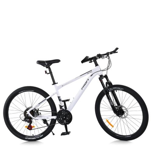 Велосипед 26д. MTB 2605-2 (1шт) SKD75,сталева рама,рама 16",SUNRUN 24SP,подвійн.обода,диск.гальма,підніжка,білий мат - Vitol Велосипед 26д. MTB 2605-2 (1шт) SKD75,сталева рама,рама 16",SUNRUN 24SP,подвійн.обода,диск.гальма,підніжка,білий мат