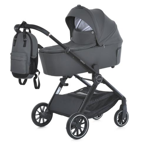 Коляска дитяча 2в1 ME 1126 GENESIS Asphalt Gray (1шт) люлька+прогул.блок,дощовик, моск.сітка,сумка,алюмин, сірий - Vitol Коляска дитяча 2в1 ME 1126 GENESIS Asphalt Gray (1шт) люлька+прогул.блок,дощовик, моск.сітка,сумка,алюмин, сірий