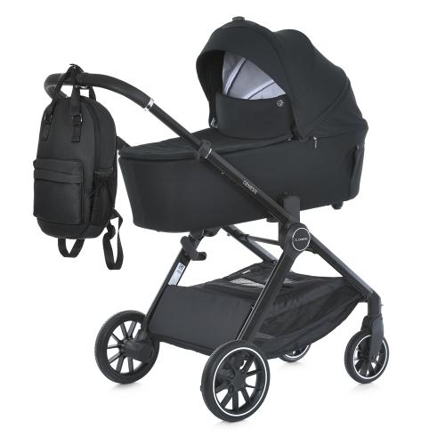 Коляска дитяча 2в1 ME 1126 GENESIS Jet Black (1шт) люлька+прогул.блок,дощовик, моск.сітка,сумка,алюмин, чорний - Vitol Коляска дитяча 2в1 ME 1126 GENESIS Jet Black (1шт) люлька+прогул.блок,дощовик, моск.сітка,сумка,алюмин, чорний