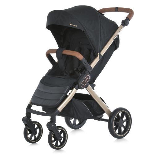 Коляска дитяча ME 1053G-2 DYNAMIC PRO Special Black (1шт) до 22 кг,прогул.,регул.ручка,3 пол.спинки,зол. рама,чорне пір'я - Vitol Коляска дитяча ME 1053G-2 DYNAMIC PRO Special Black (1шт) до 22 кг,прогул.,регул.ручка,3 пол.спинки,зол. рама,чорне пір'я