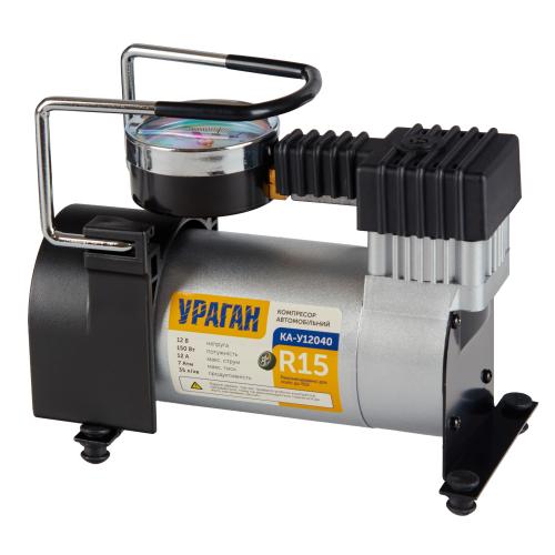Компресор автомобільний "Ураган" KA-У12040 100psi/12Amp/35л/прикур.+перехідник - Vitol Компресор автомобільний "Ураган" KA-У12040 100psi/12Amp/35л/прикур.+перехідник