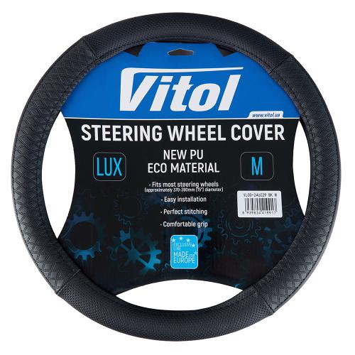 Чохол на кермо VLOD-24UC29 BK M черн/БО - Vitol Чохол на кермо VLOD-24UC29 BK M черн/БО