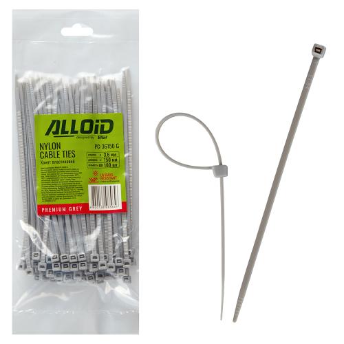 Хомут пластиковий Alloid 3.6 х 150 100 шт./уп. сірий - Vitol Хомут пластиковий Alloid 3.6 х 150 100 шт./уп. сірий