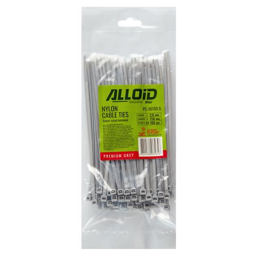 Хомут пластиковий Alloid 3.6 х 150 100 шт./уп. сірий - Vitol Хомут пластиковий Alloid 3.6 х 150 100 шт./уп. сірий