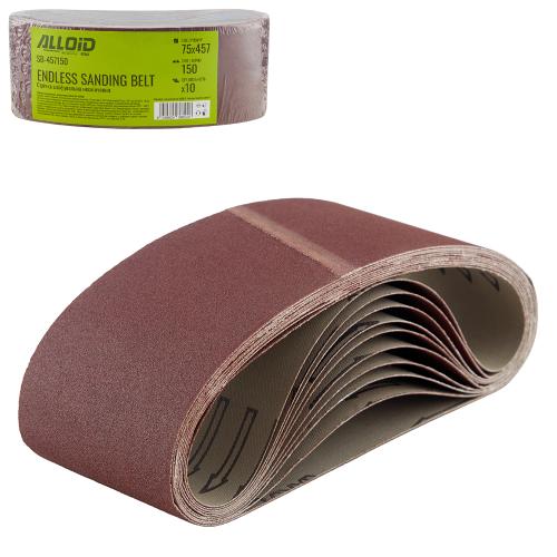 Alloid. Лента шлифовальная бесконечная 75х457мм, зерно 150, 10шт - Vitol Alloid. Лента шлифовальная бесконечная 75х457мм, зерно 150, 10шт