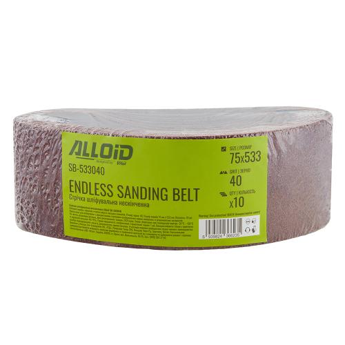 Alloid. Лента шлифовальная бесконечная 75х533мм, зерно 40, 10шт - Vitol Alloid. Лента шлифовальная бесконечная 75х533мм, зерно 40, 10шт