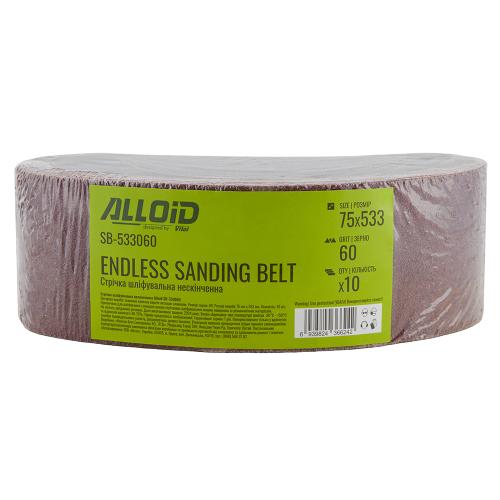 Alloid. Лента шлифовальная бесконечная 75х533мм, зерно 60, 10шт - Vitol Alloid. Лента шлифовальная бесконечная 75х533мм, зерно 60, 10шт