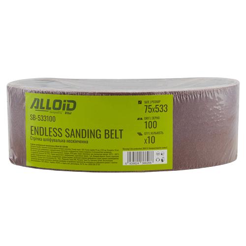 Alloid. Лента шлифовальная бесконечная 75х533мм, зерно 100, 10шт - Vitol Alloid. Лента шлифовальная бесконечная 75х533мм, зерно 100, 10шт