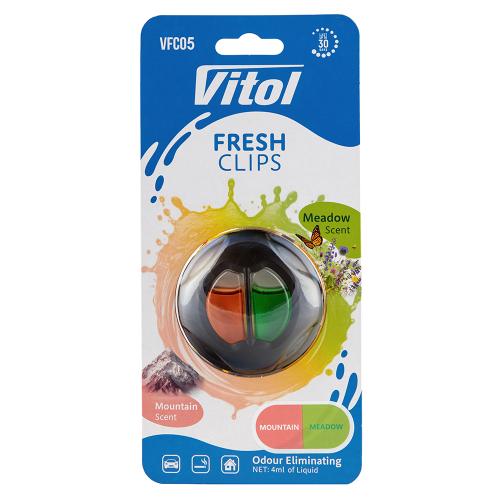 Освежитель воздуха Vitol Fresh Clips на обдув Mountain+Meadow - Vitol Освежитель воздуха Vitol Fresh Clips на обдув Mountain+Meadow
