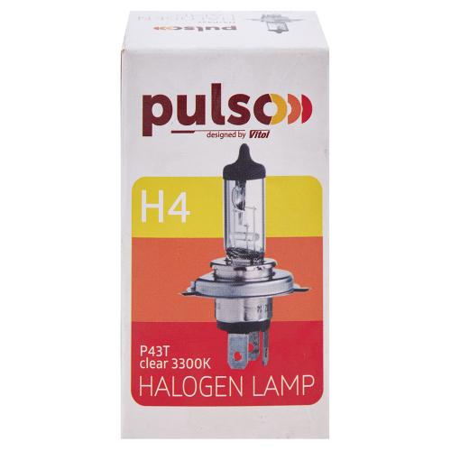 Лампа PULSO/галогенна H4/P43T 12v100/90w clear/c/box - Vitol Лампа PULSO/галогенна H4/P43T 12v100/90w clear/c/box