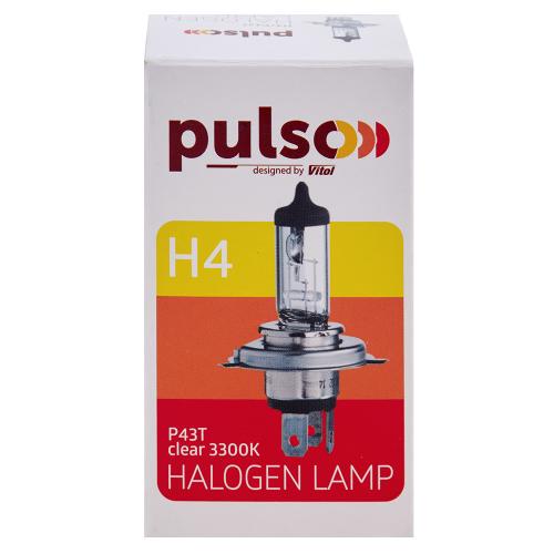 Лампа PULSO/галогенна H4/P43T 12v60/55w clear/c/box - Vitol Лампа PULSO/галогенна H4/P43T 12v60/55w clear/c/box