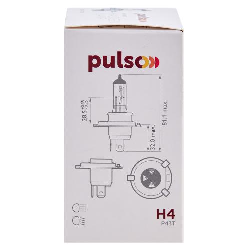 Лампа PULSO/галогенна H4/P43T 12v60/55w clear/c/box - Vitol Лампа PULSO/галогенна H4/P43T 12v60/55w clear/c/box