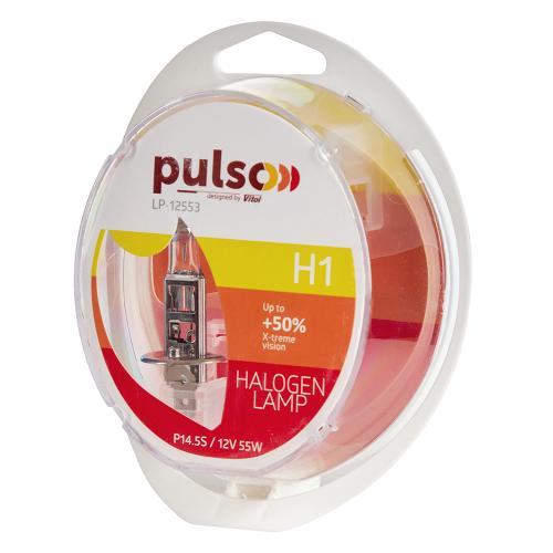 Лампи PULSO/галогенні H1/P14.5S 12v55w+50% X-treme Vision/plastic box - Vitol Лампи PULSO/галогенні H1/P14.5S 12v55w+50% X-treme Vision/plastic box