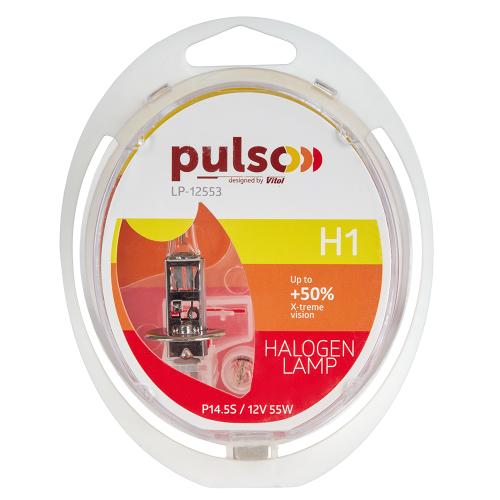 Лампи PULSO/галогенні H1/P14.5S 12v55w+50% X-treme Vision/plastic box - Vitol Лампи PULSO/галогенні H1/P14.5S 12v55w+50% X-treme Vision/plastic box