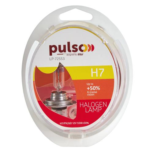 Лампы PULSO/галогенные H7/PX26D 12v55w+50% X-treme Vision/plastic box - Vitol Лампы PULSO/галогенные H7/PX26D 12v55w+50% X-treme Vision/plastic box