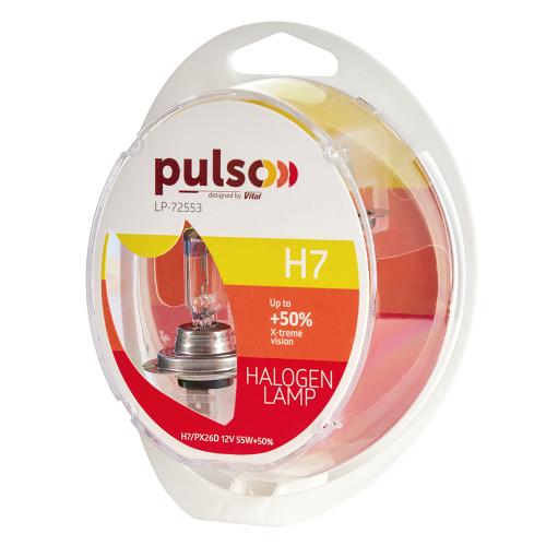 Лампы PULSO/галогенные H7/PX26D 12v55w+50% X-treme Vision/plastic box - Vitol Лампы PULSO/галогенные H7/PX26D 12v55w+50% X-treme Vision/plastic box