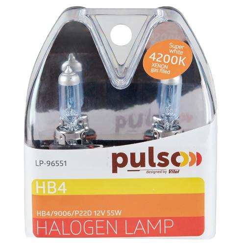 Лампы PULSO/галогенные HB4/9006/P22D 12v55w super white/plastic box - Vitol Лампы PULSO/галогенные HB4/9006/P22D 12v55w super white/plastic box