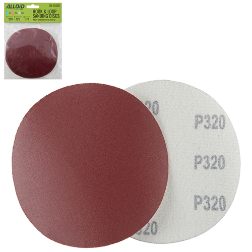 Alloid. Круг шлифовальный на липучке 125 мм, зерно 320 (10шт) - Vitol Alloid. Круг шлифовальный на липучке 125 мм, зерно 320 (10шт)
