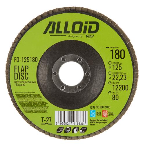 Alloid. Круг лепестковый торцевой 125 мм, зерно 180, T27 - Vitol Alloid. Круг лепестковый торцевой 125 мм, зерно 180, T27