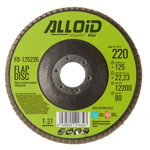 Alloid. Круг лепестковый торцевой 125 мм, зерно 220, T27 - Vitol Alloid. Круг лепестковый торцевой 125 мм, зерно 220, T27