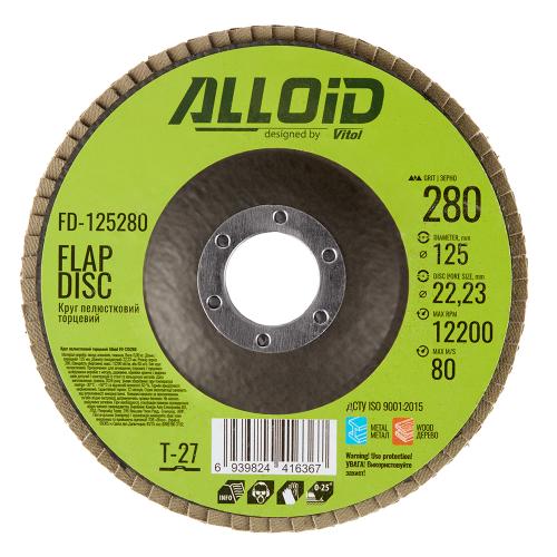 Alloid. Круг лепестковый торцевой 125 мм, зерно 280, T27 - Vitol Alloid. Круг лепестковый торцевой 125 мм, зерно 280, T27