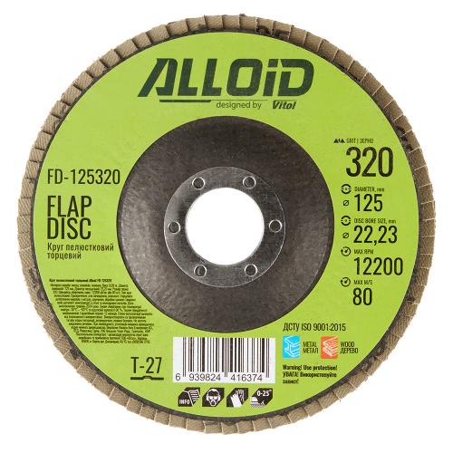 Alloid. Круг лепестковый торцевой 125 мм, зерно 320, T27 - Vitol Alloid. Круг лепестковый торцевой 125 мм, зерно 320, T27