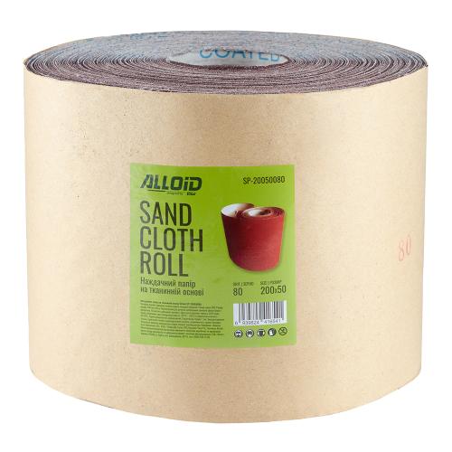 Alloid. Наждачная бумага на тканевой основе, 200мм х 50м, зерно 80 - Vitol Alloid. Наждачная бумага на тканевой основе, 200мм х 50м, зерно 80