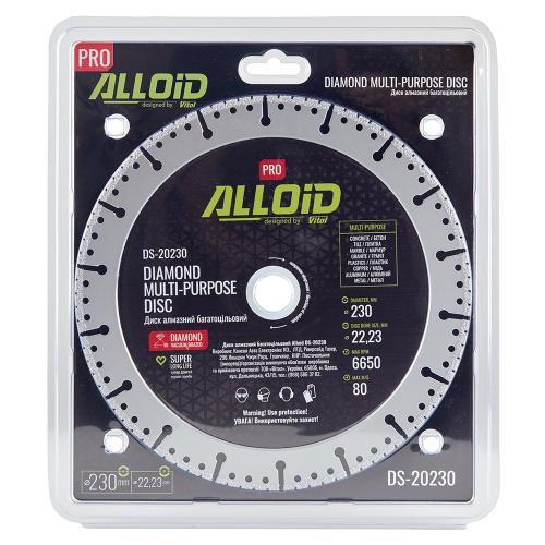 Alloid Pro. Диск алмазный многоцелевой 230мм - Vitol Alloid Pro. Диск алмазный многоцелевой 230мм