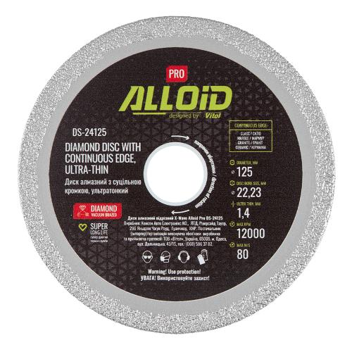 Alloid Pro. Диск алмазный со сплошной кромкой, ультратонкий 125мм - Vitol Alloid Pro. Диск алмазный со сплошной кромкой, ультратонкий 125мм