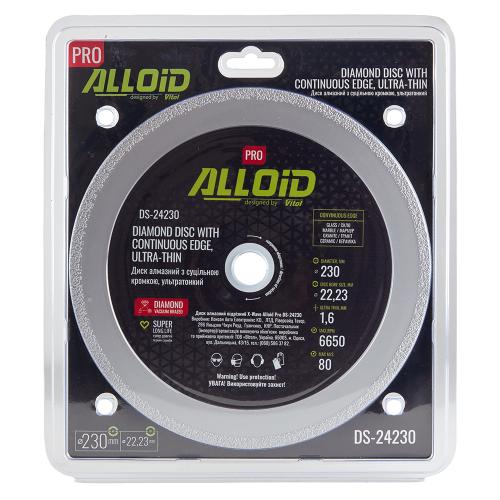 Alloid Pro. Диск алмазный со сплошной кромкой, ультратонкий 230мм - Vitol Alloid Pro. Диск алмазный со сплошной кромкой, ультратонкий 230мм