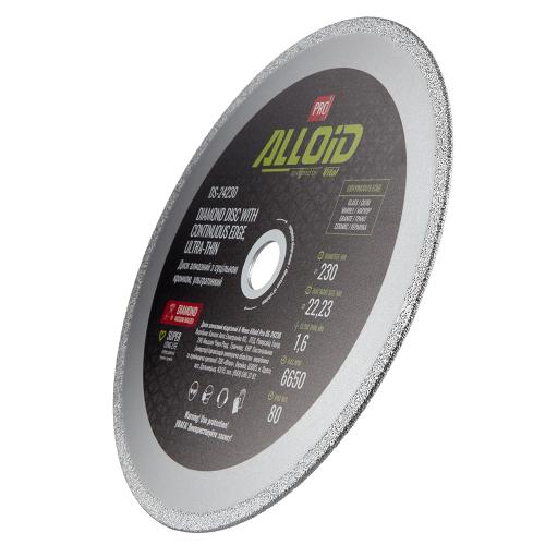 Alloid Pro. Диск алмазный со сплошной кромкой, ультратонкий 230мм - Vitol Alloid Pro. Диск алмазный со сплошной кромкой, ультратонкий 230мм
