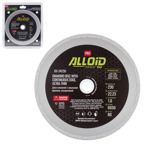 Alloid Pro. Диск алмазный со сплошной кромкой, ультратонкий 230мм - Vitol Alloid Pro. Диск алмазный со сплошной кромкой, ультратонкий 230мм