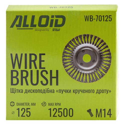 Alloid. Щетка дискообразная "пучки витой проволоки" 125*22,23 - Vitol Alloid. Щетка дискообразная "пучки витой проволоки" 125*22,23