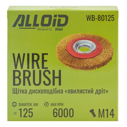 Alloid. Щетка дискообразная "витая проволока" 125*22,23 - Vitol Alloid. Щетка дискообразная "витая проволока" 125*22,23