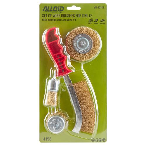 Alloid. Набор щеток проволочных для дрели, 4шт 1/4" - Vitol Alloid. Набор щеток проволочных для дрели, 4шт 1/4"
