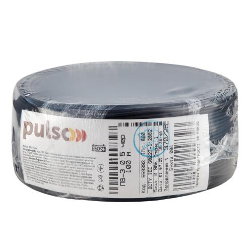 Гнучкий провід PULSO ПВ-3 0,5 мм2, чорний, бухта 100 м - Vitol Гнучкий провід PULSO ПВ-3 0,5 мм2, чорний, бухта 100 м