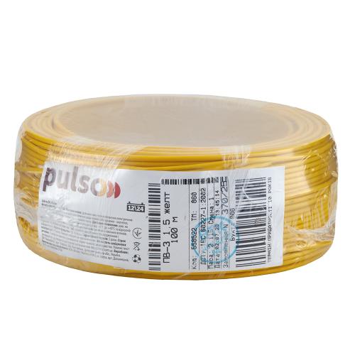 Гнучкий провід PULSO ПВ-3 1,5 мм2, жовтий, бухта 100 м - Vitol Гнучкий провід PULSO ПВ-3 1,5 мм2, жовтий, бухта 100 м