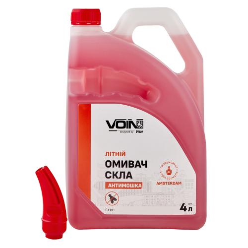 Омивач скла літний VOIN Амстердам 4л антімошка (каністра з лійкою) - Vitol Омивач скла літний VOIN Амстердам 4л антімошка (каністра з лійкою)