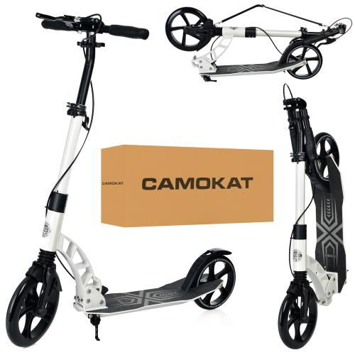 Самокат SR 2-061-W (1шт) дорос,алюм,кол2штПУ230-200мм,кермо92-101см,підніжка32-13см,ручне гальмо,замок,білий - Vitol Самокат SR 2-061-W (1шт) дорос,алюм,кол2штПУ230-200мм,кермо92-101см,підніжка32-13см,ручне гальмо,замок,білий