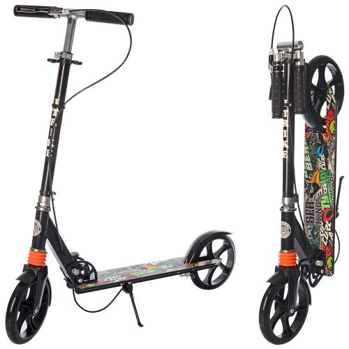 Самокат SR 2-010-1-B (1шт) алюм+сталь,2колПУ200мм,кермо80-104см,підн46-11см,підст,аморт,ручн.гальмо - Vitol Самокат SR 2-010-1-B (1шт) алюм+сталь,2колПУ200мм,кермо80-104см,підн46-11см,підст,аморт,ручн.гальмо