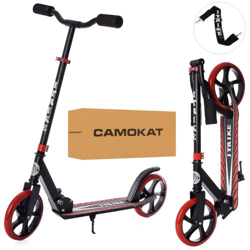 Самокат SR 2-010-10-B-R (1шт) алюм+сталь,2кол.ПУ200мм,кермо87-96см,підніжка30-11см,підстав,скл,черв. - Vitol Самокат SR 2-010-10-B-R (1шт) алюм+сталь,2кол.ПУ200мм,кермо87-96см,підніжка30-11см,підстав,скл,черв.