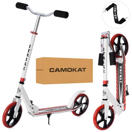 Самокат SR 2-010-10-W-R (1шт) алюм+сталь,2кол.ПУ200мм,кермо87-96см,підніжка30-11см,підстав,скл,черв. - Vitol Самокат SR 2-010-10-W-R (1шт) алюм+сталь,2кол.ПУ200мм,кермо87-96см,підніжка30-11см,підстав,скл,черв.