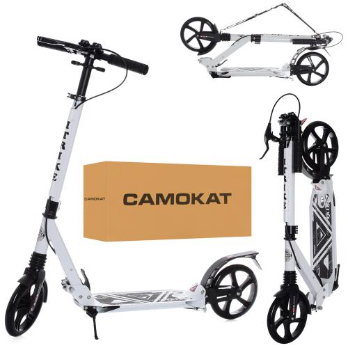 Самокат SR 2-018-10-W1 (1шт) дорос,алюм+сталь,кол2штПУ200мм,кермо89/103см,підн46-14см,ручне гальмо,замок,білий - Vitol Самокат SR 2-018-10-W1 (1шт) дорос,алюм+сталь,кол2штПУ200мм,кермо89/103см,підн46-14см,ручне гальмо,замок,білий
