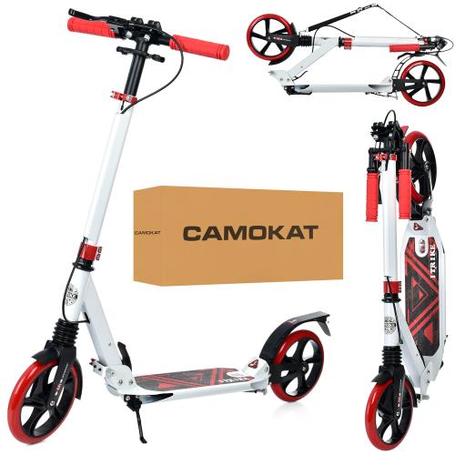 Самокат SR 2-018-10-WR (1шт) дорос,алюм+сталь,кол2штПУ200мм,кермо89/103см,підн46-14см,ручне гальмо,замок,білий. - Vitol Самокат SR 2-018-10-WR (1шт) дорос,алюм+сталь,кол2штПУ200мм,кермо89/103см,підн46-14см,ручне гальмо,замок,білий.