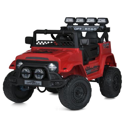 Джип JJ2122EBLR-3 (1шт) р/к 2,4G, 2*25W/2*35W , 1*12V9AH, EVA, шкіра, червоний - Vitol Джип JJ2122EBLR-3 (1шт) р/к 2,4G, 2*25W/2*35W , 1*12V9AH, EVA, шкіра, червоний