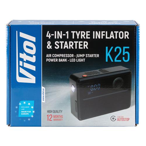 Компрессор "ViTOL" K-25 4in1/14.8V/22.2wh/6000mAh - Vitol Компрессор "ViTOL" K-25 4in1/14.8V/22.2wh/6000mAh