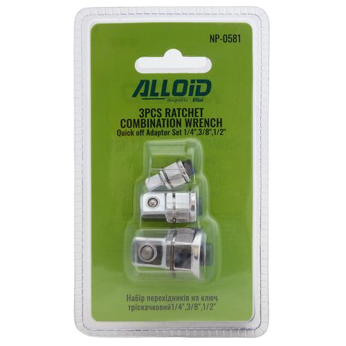 Alloid. Набор переходников под ключ трещоточный. 1/4",3/8",1/2" - Vitol Alloid. Набор переходников под ключ трещоточный. 1/4",3/8",1/2"