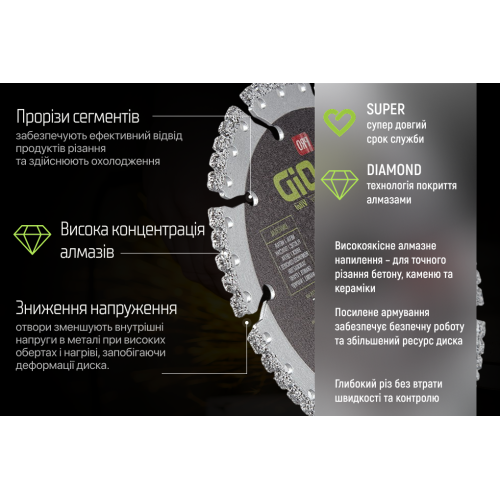 Alloid Pro. Диск алмазний універсальний 230мм - Vitol Alloid Pro. Диск алмазний універсальний 230мм